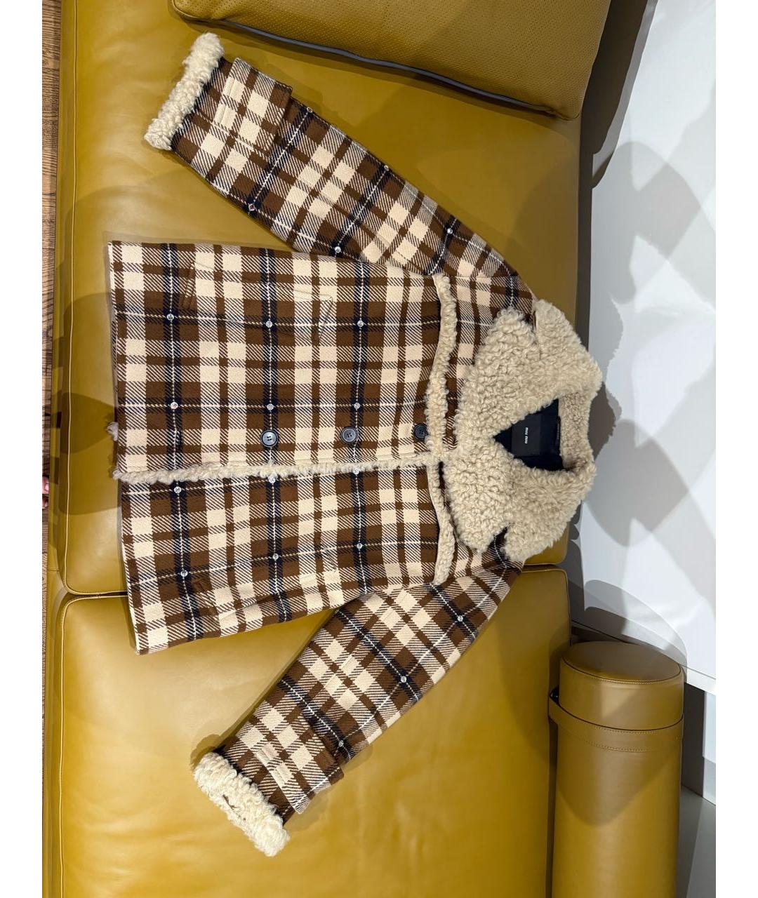 MIU MIU Бежевая меховая дубленка, фото 8