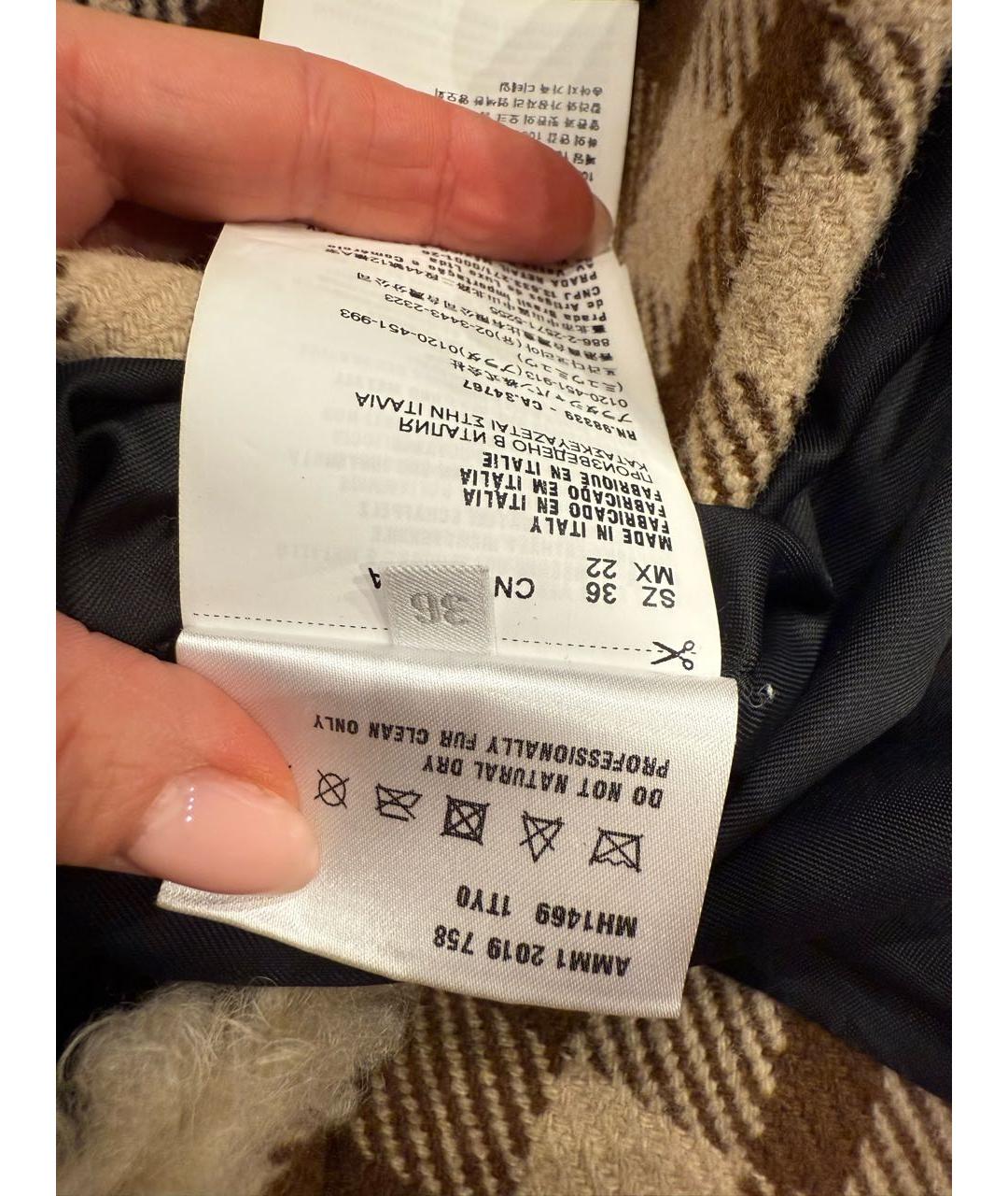 MIU MIU Бежевая меховая дубленка, фото 7