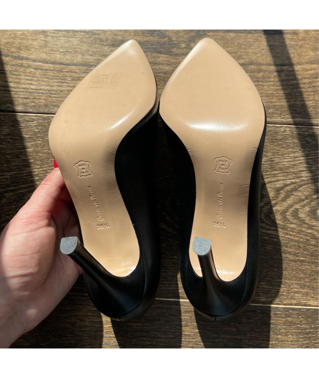 GIANVITO ROSSI Черные кожаные туфли, фото 3