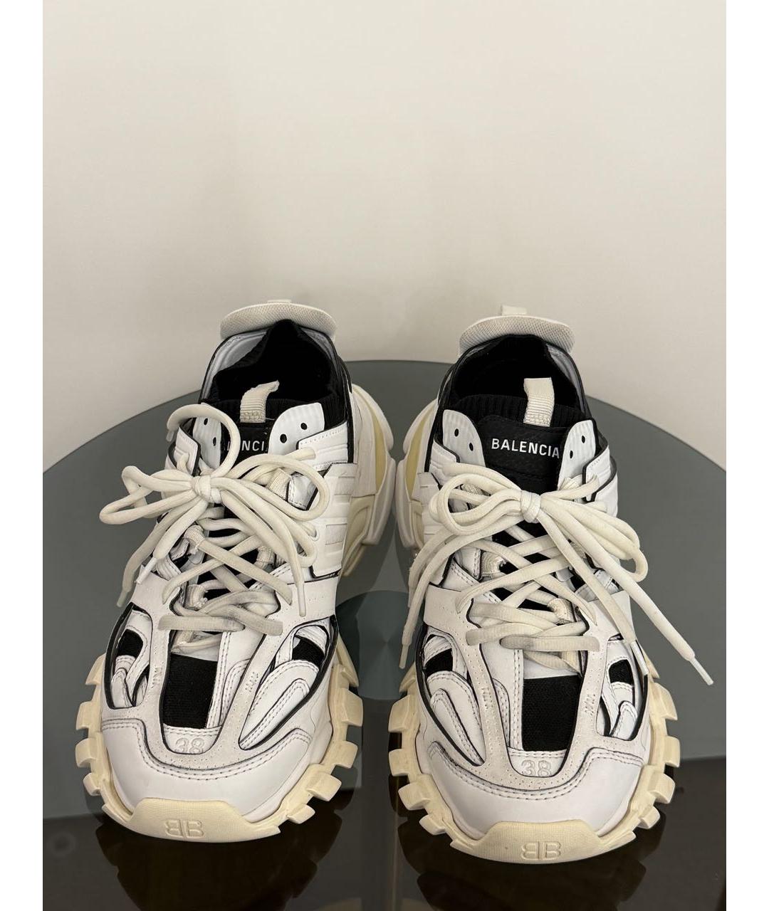 BALENCIAGA Белые кожаные кроссовки, фото 2