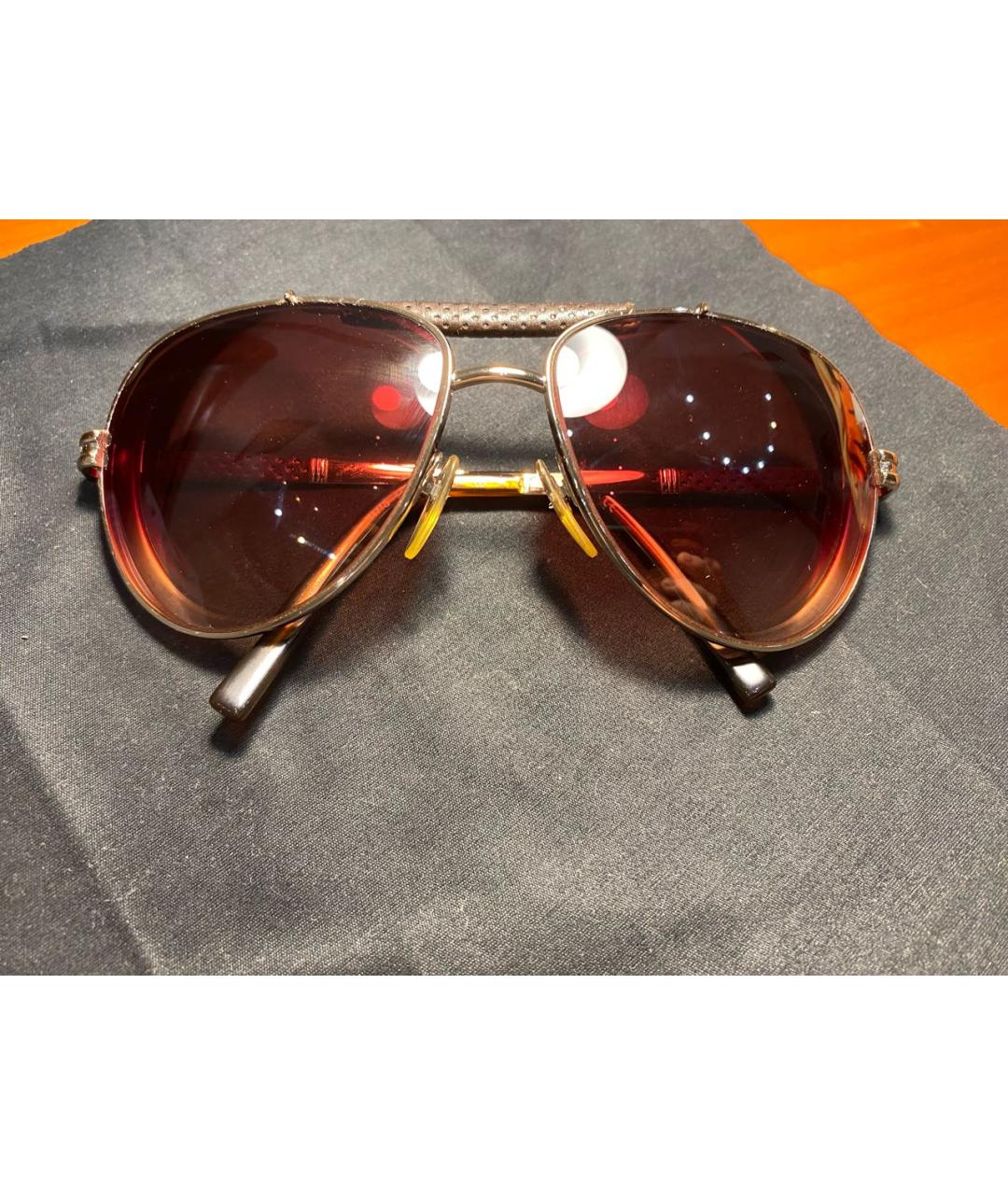 FERRAGAMO Коричневые металлические солнцезащитные очки, фото 5