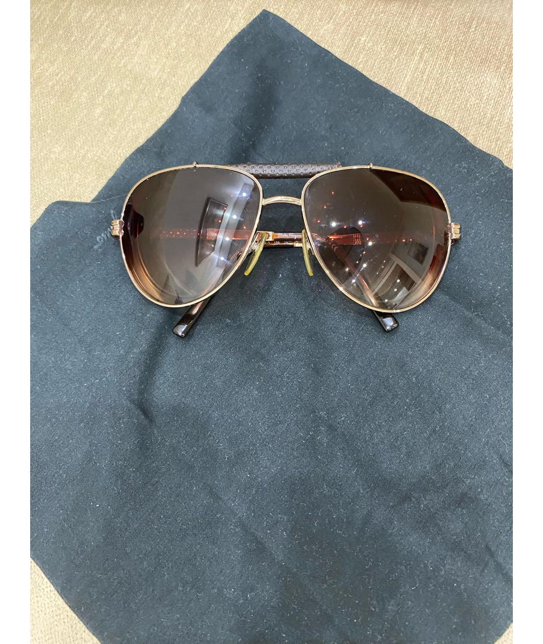 FERRAGAMO Коричневые металлические солнцезащитные очки, фото 6