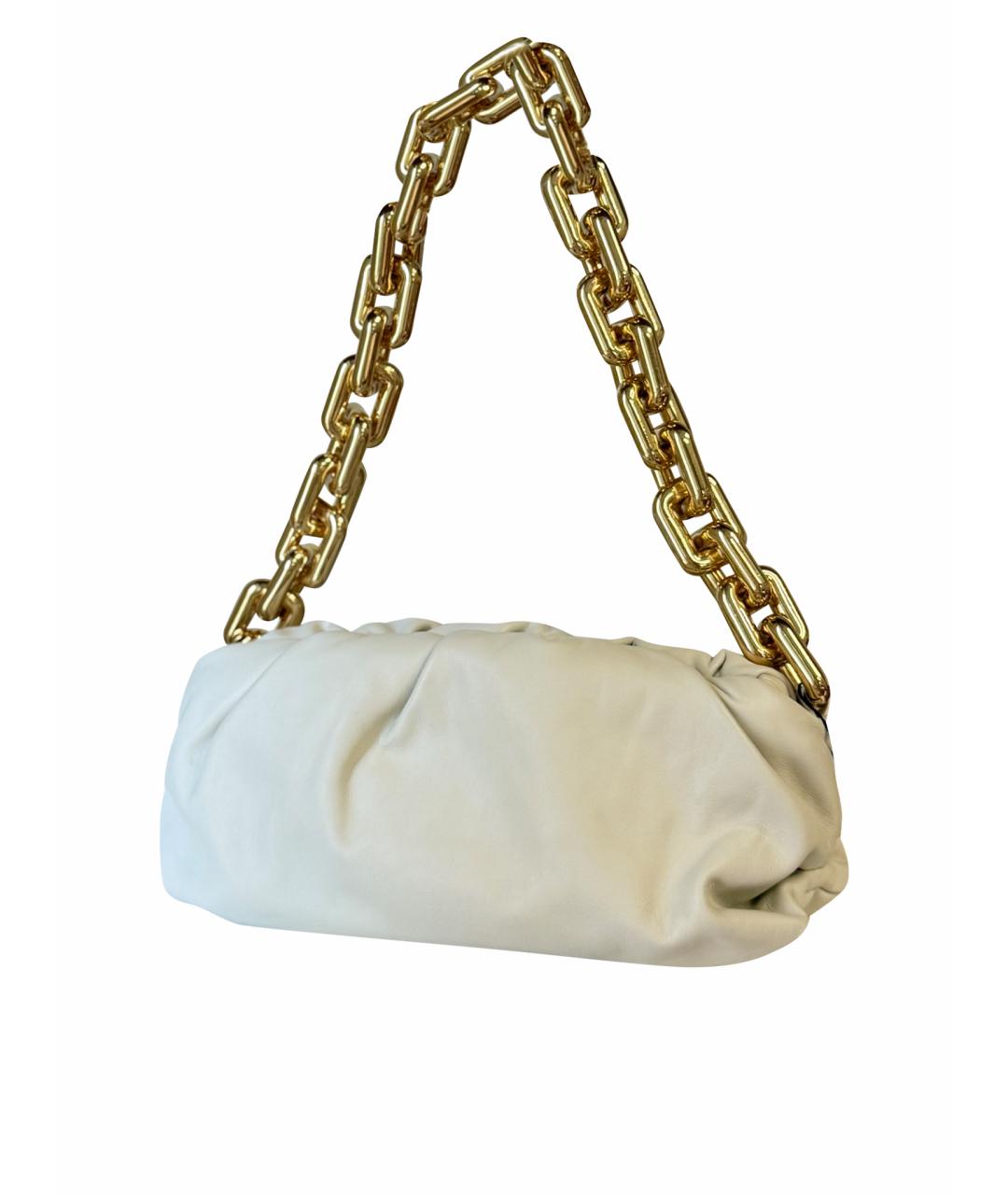 BOTTEGA VENETA Белая кожаная сумка с короткими ручками, фото 1