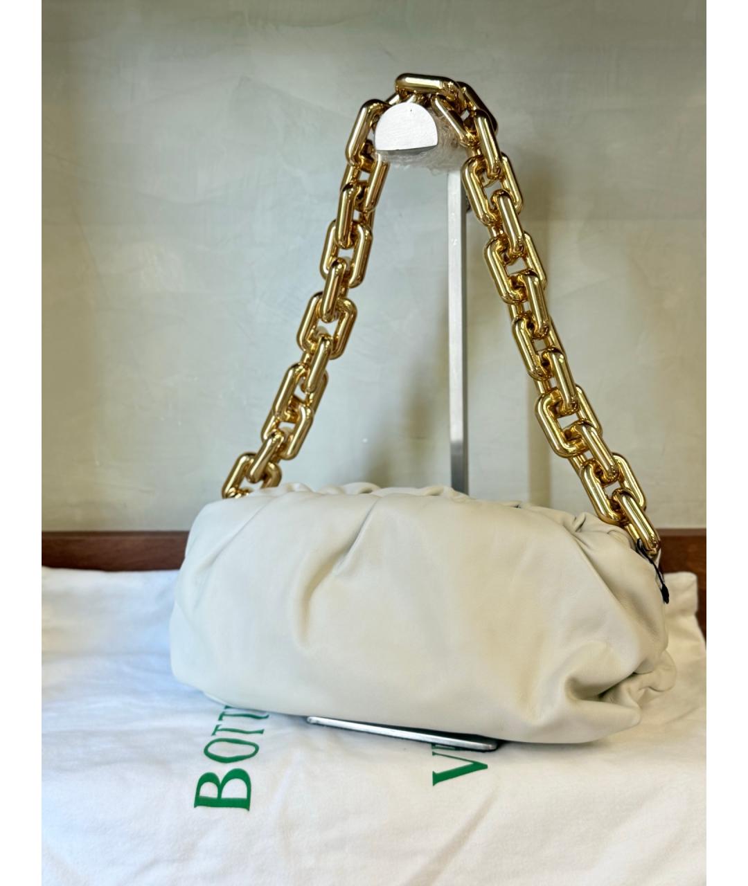 BOTTEGA VENETA Белая кожаная сумка с короткими ручками, фото 7