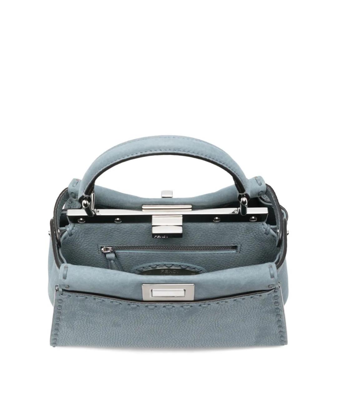 FENDI Голубая кожаная сумка тоут, фото 3