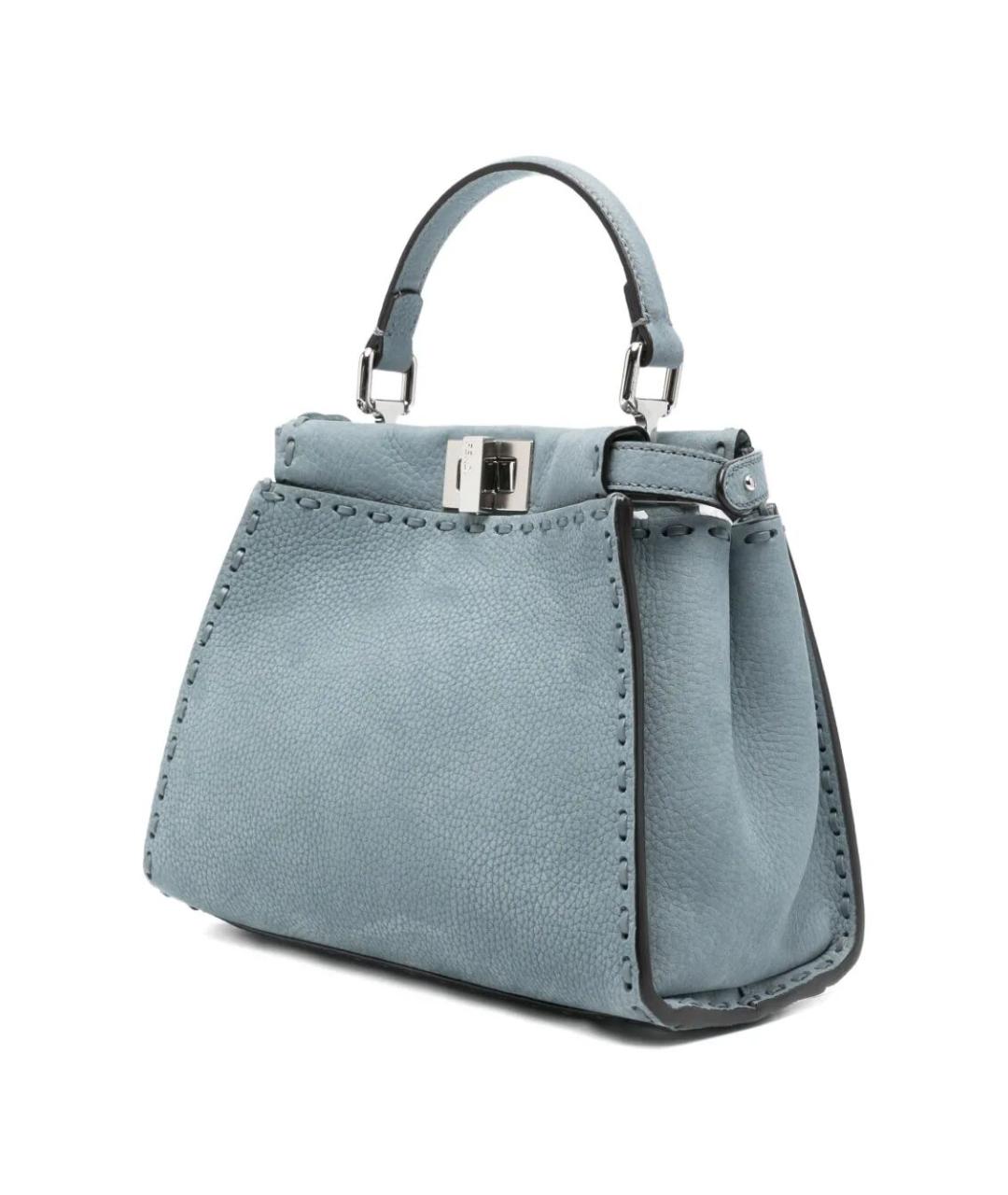 FENDI Голубая кожаная сумка тоут, фото 4