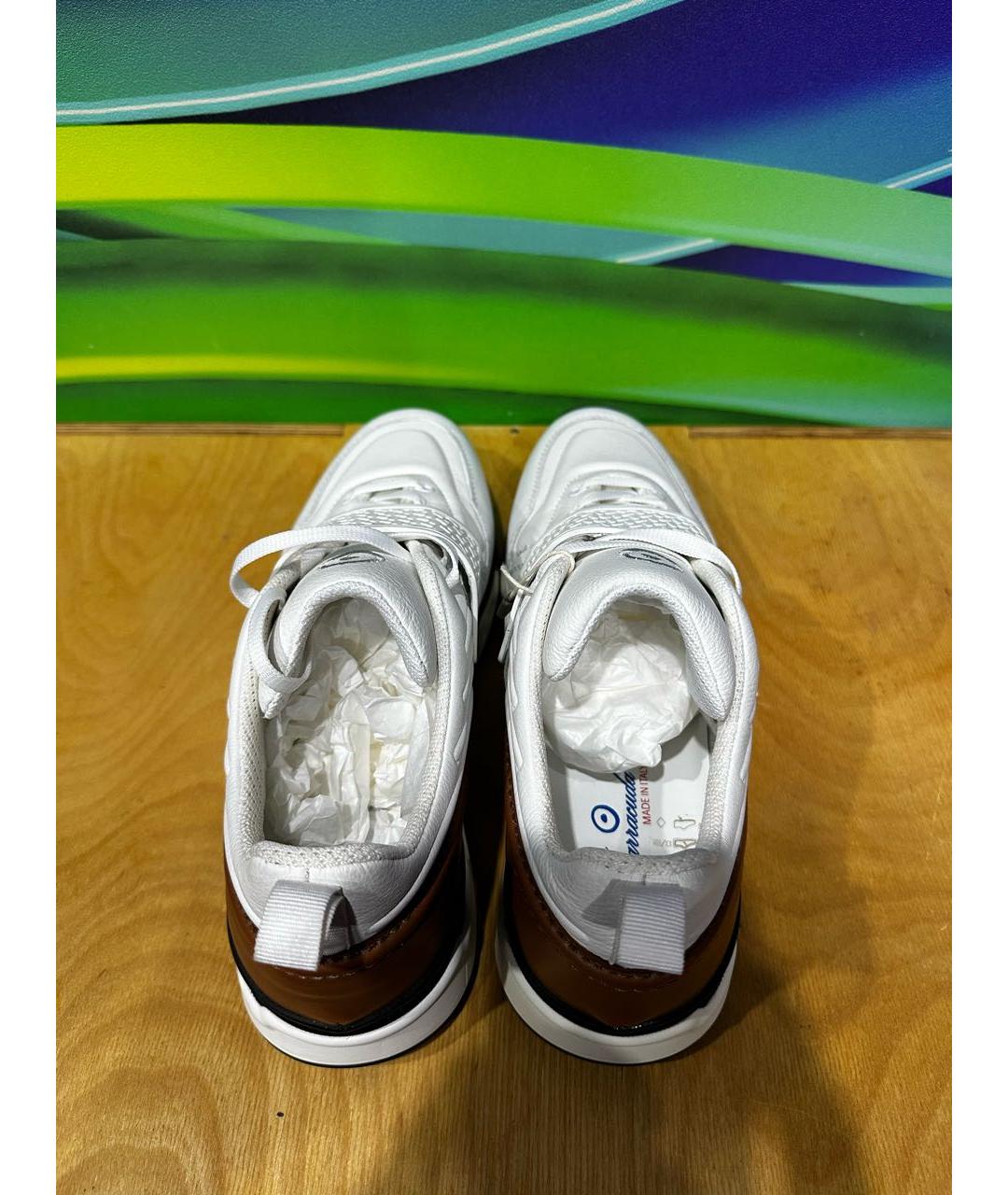 BARRACUDA Белые кожаные низкие кроссовки / кеды, фото 3