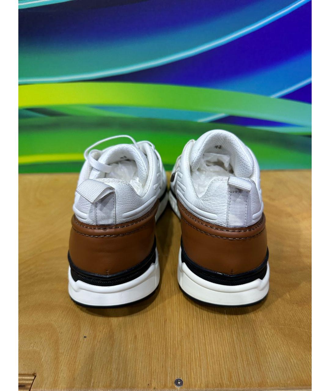 BARRACUDA Белые кожаные низкие кроссовки / кеды, фото 4