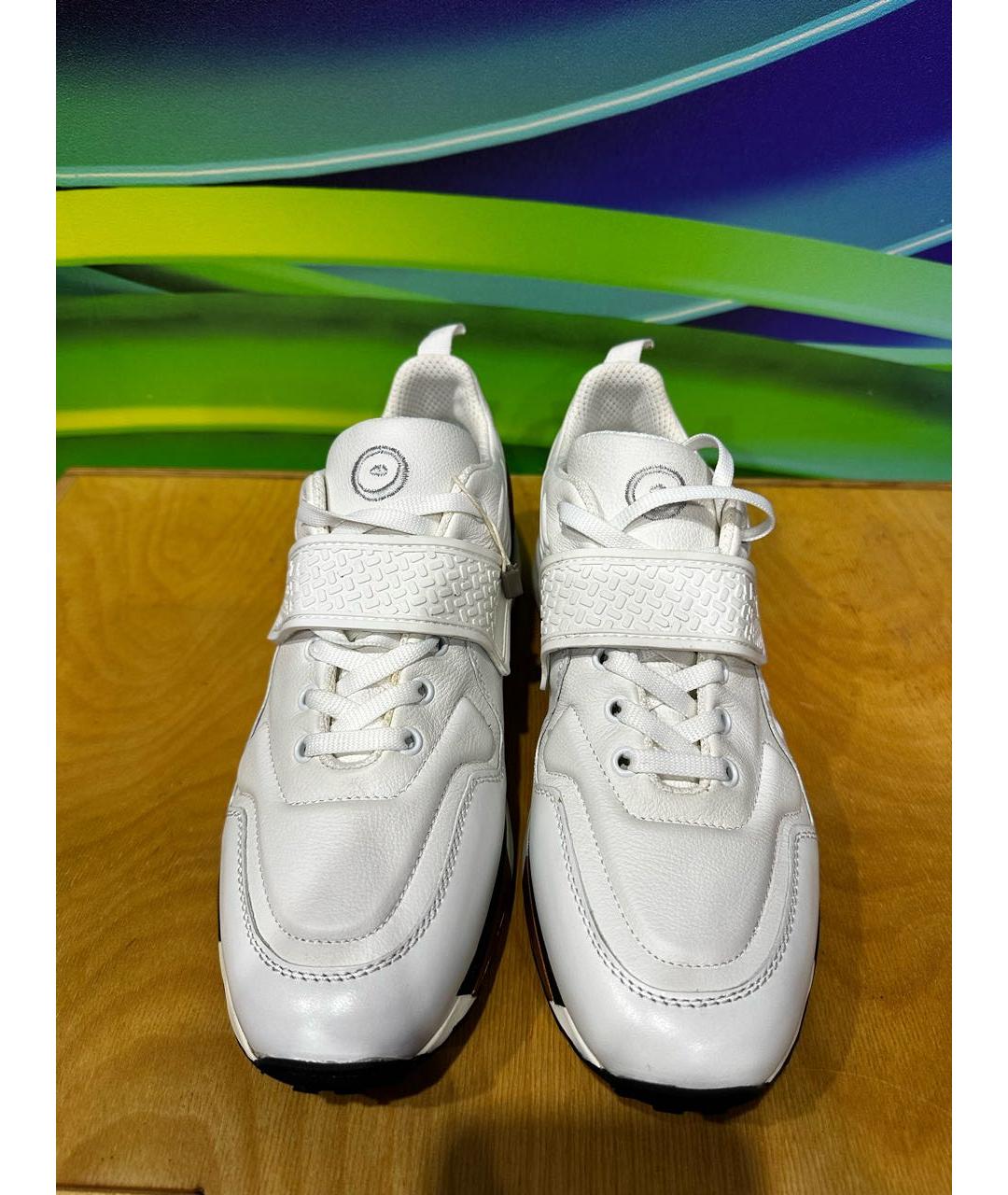 BARRACUDA Белые кожаные низкие кроссовки / кеды, фото 2