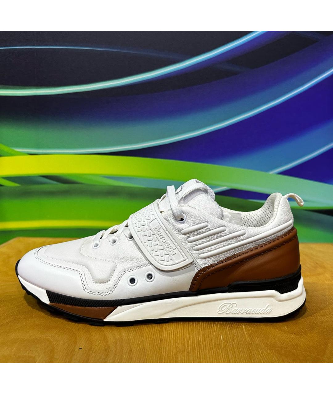 BARRACUDA Белые кожаные низкие кроссовки / кеды, фото 8
