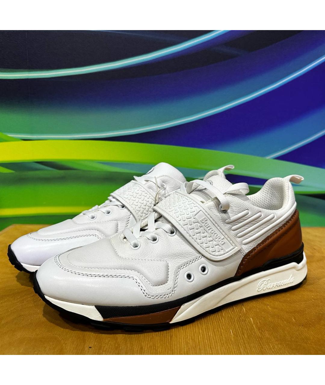 BARRACUDA Белые кожаные низкие кроссовки / кеды, фото 5