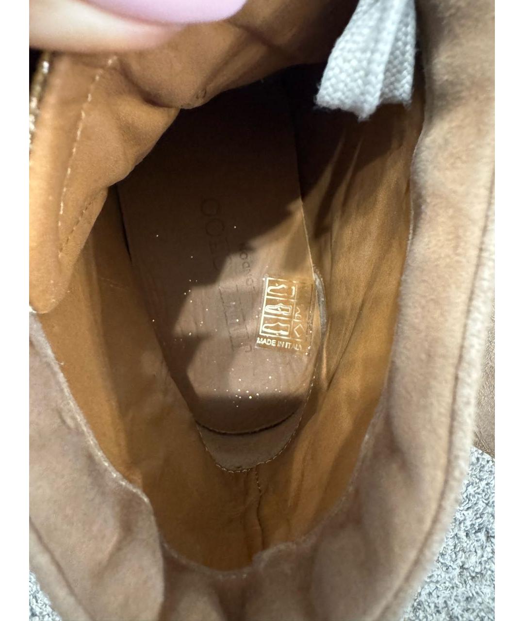 JIMMY CHOO Бежевые замшевые ботинки, фото 5