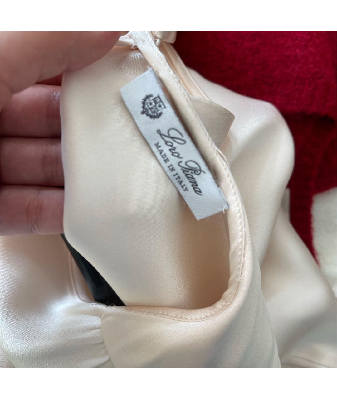 LORO PIANA Бежевое шелковое повседневное платье, фото 3