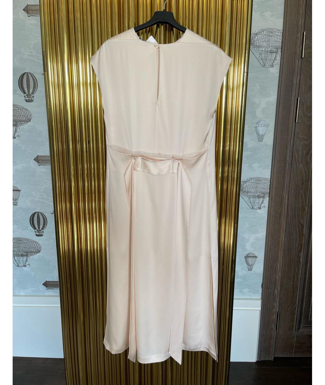 LORO PIANA Бежевое шелковое повседневное платье, фото 2