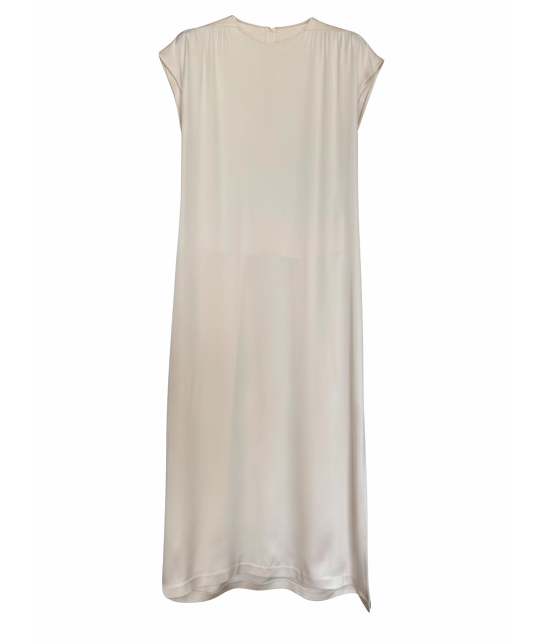 LORO PIANA Бежевое шелковое повседневное платье, фото 1