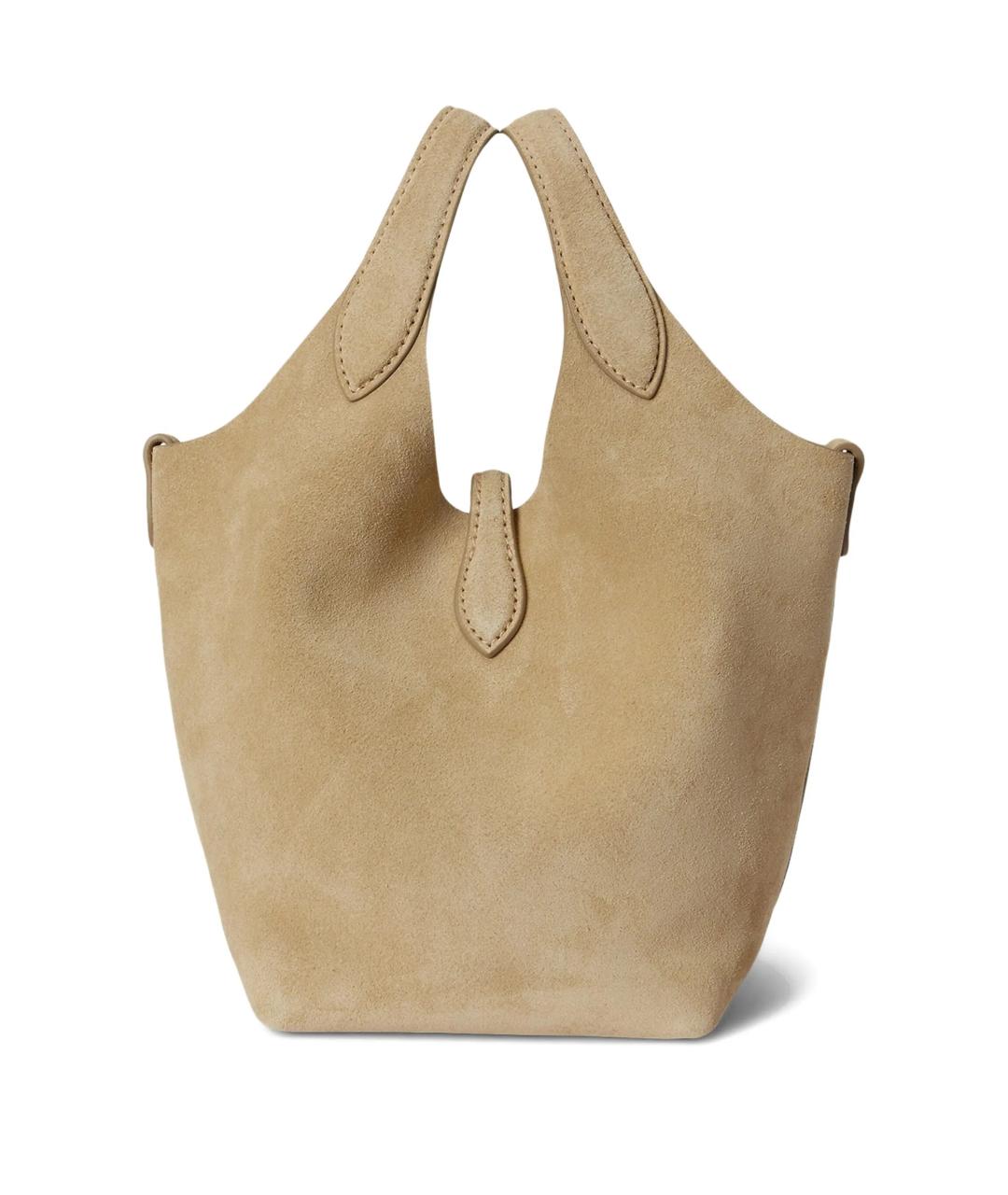 POLO RALPH LAUREN Бежевая замшевая сумка тоут, фото 2