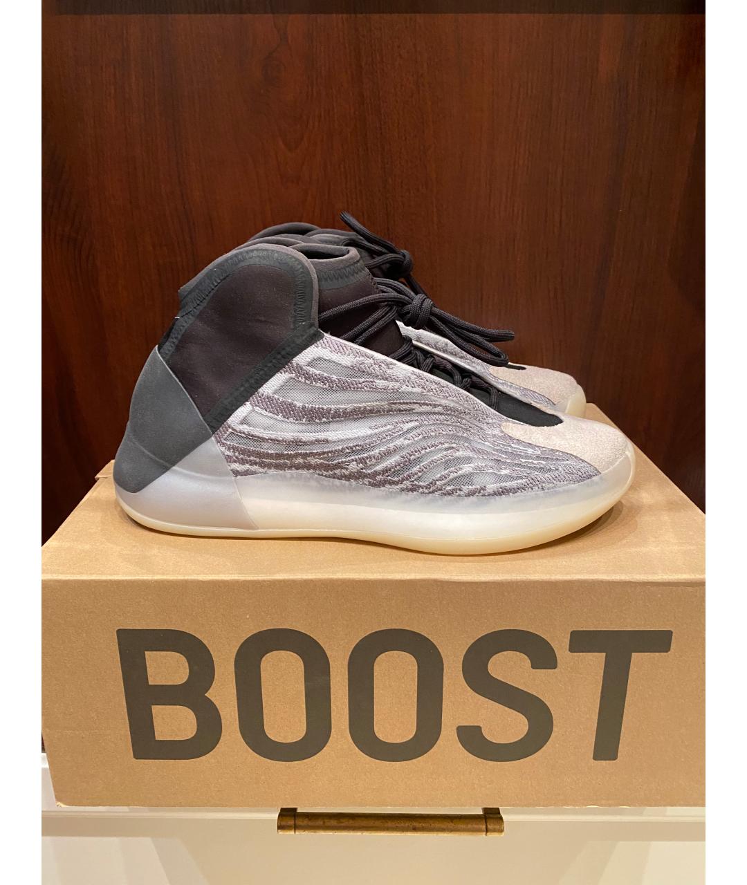 ADIDAS YEEZY Серые текстильные высокие кроссовки / кеды, фото 9