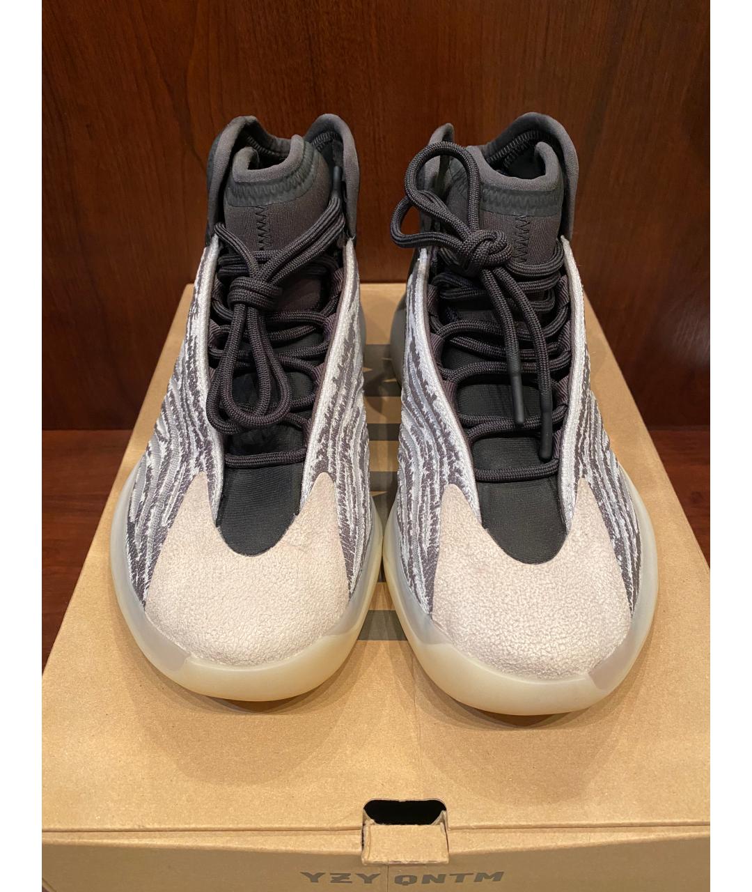 ADIDAS YEEZY Серые текстильные высокие кроссовки / кеды, фото 3