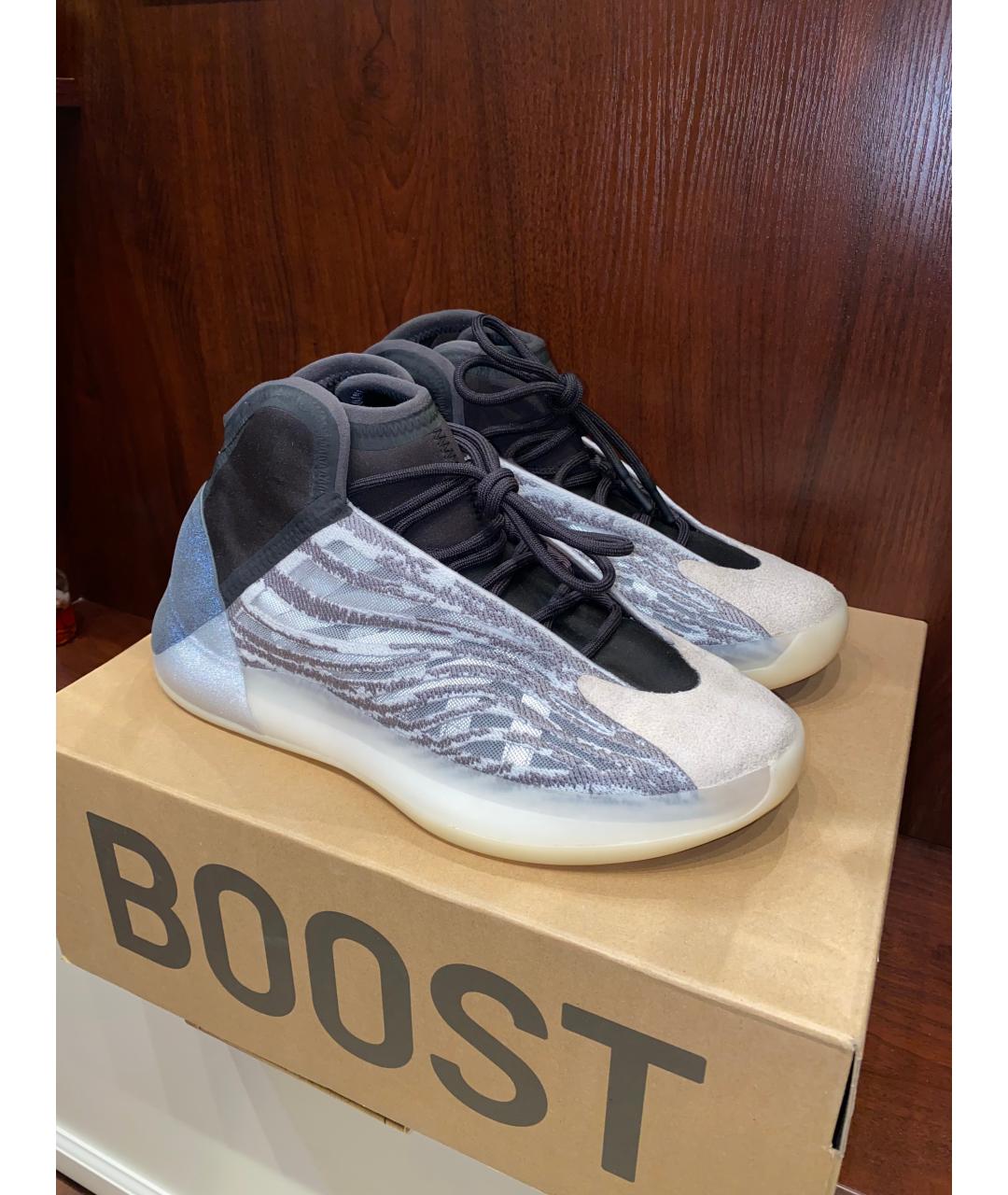 ADIDAS YEEZY Серые текстильные высокие кроссовки / кеды, фото 2