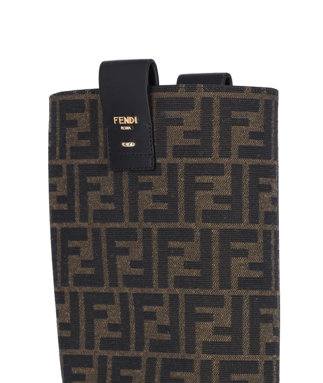 FENDI Коричневые текстильные сапоги, фото 3