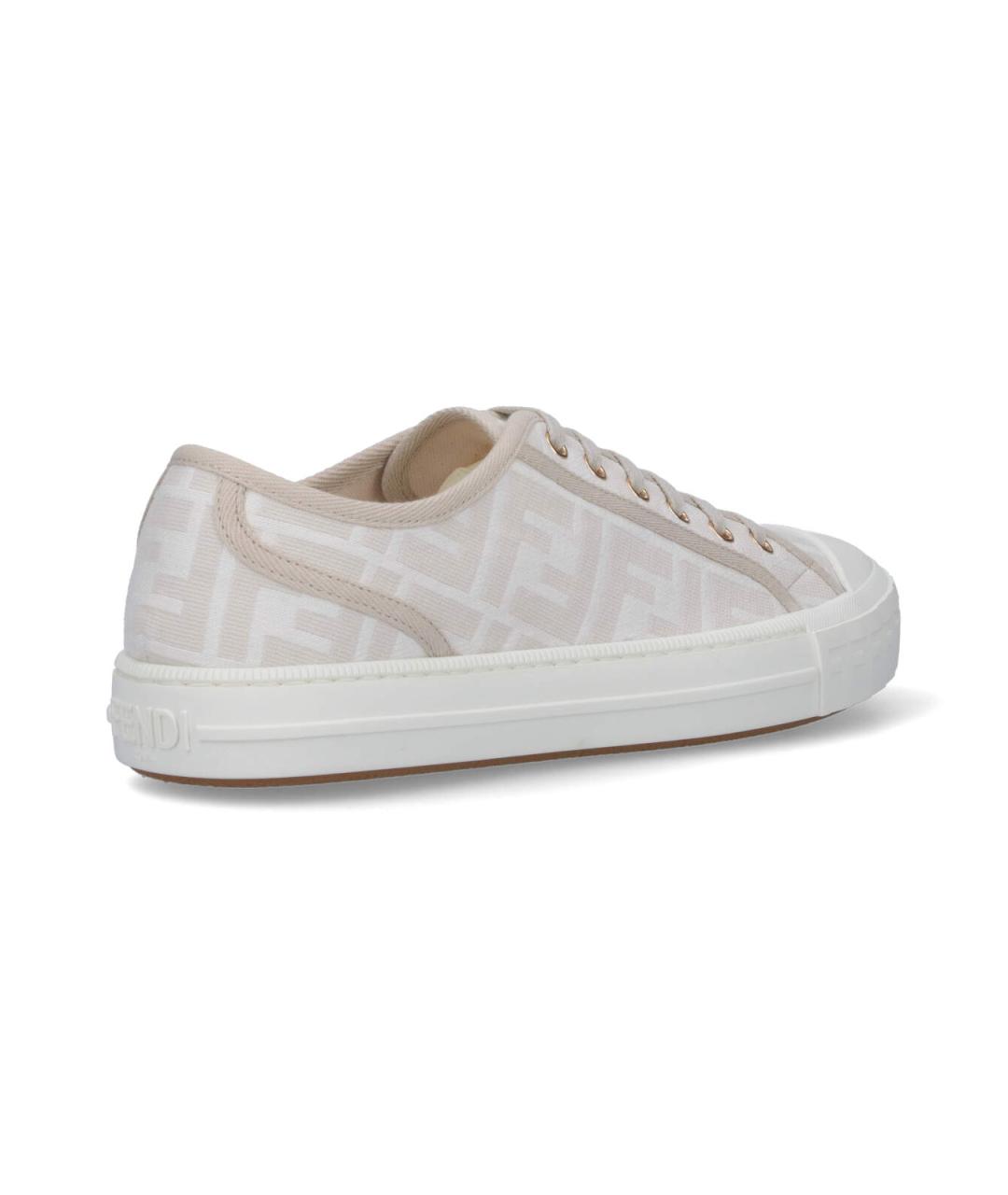 FENDI Белые текстильные кеды, фото 4
