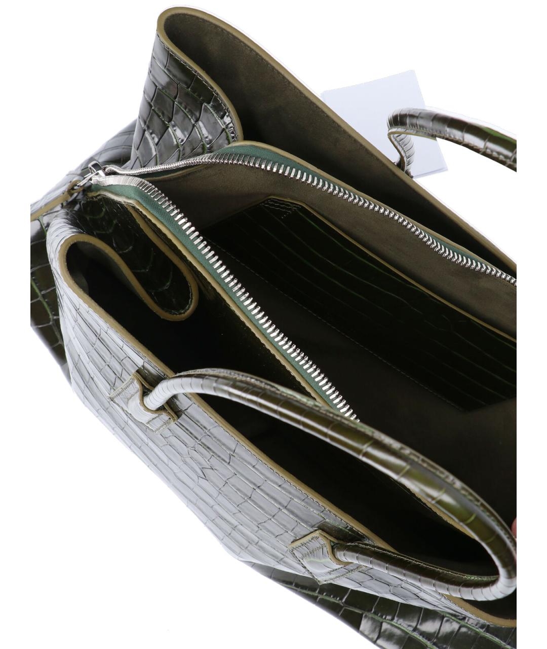 THE ATTICO Зеленая кожаная сумка тоут, фото 4