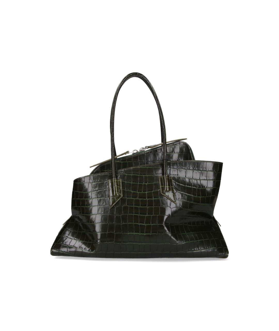 THE ATTICO Зеленая кожаная сумка тоут, фото 3