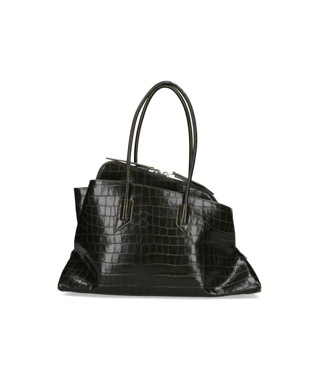 THE ATTICO Зеленая кожаная сумка тоут, фото 1