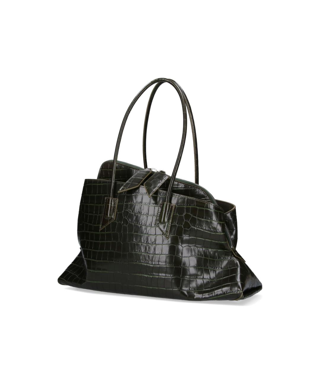 THE ATTICO Зеленая кожаная сумка тоут, фото 2