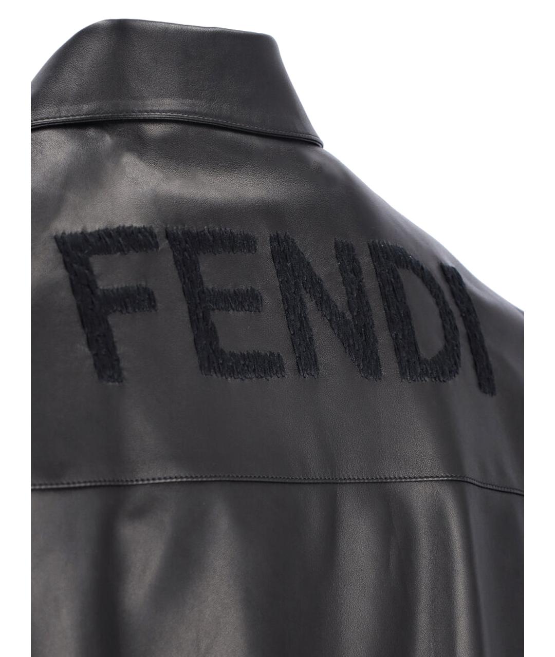 FENDI Черная кожаная куртка, фото 3