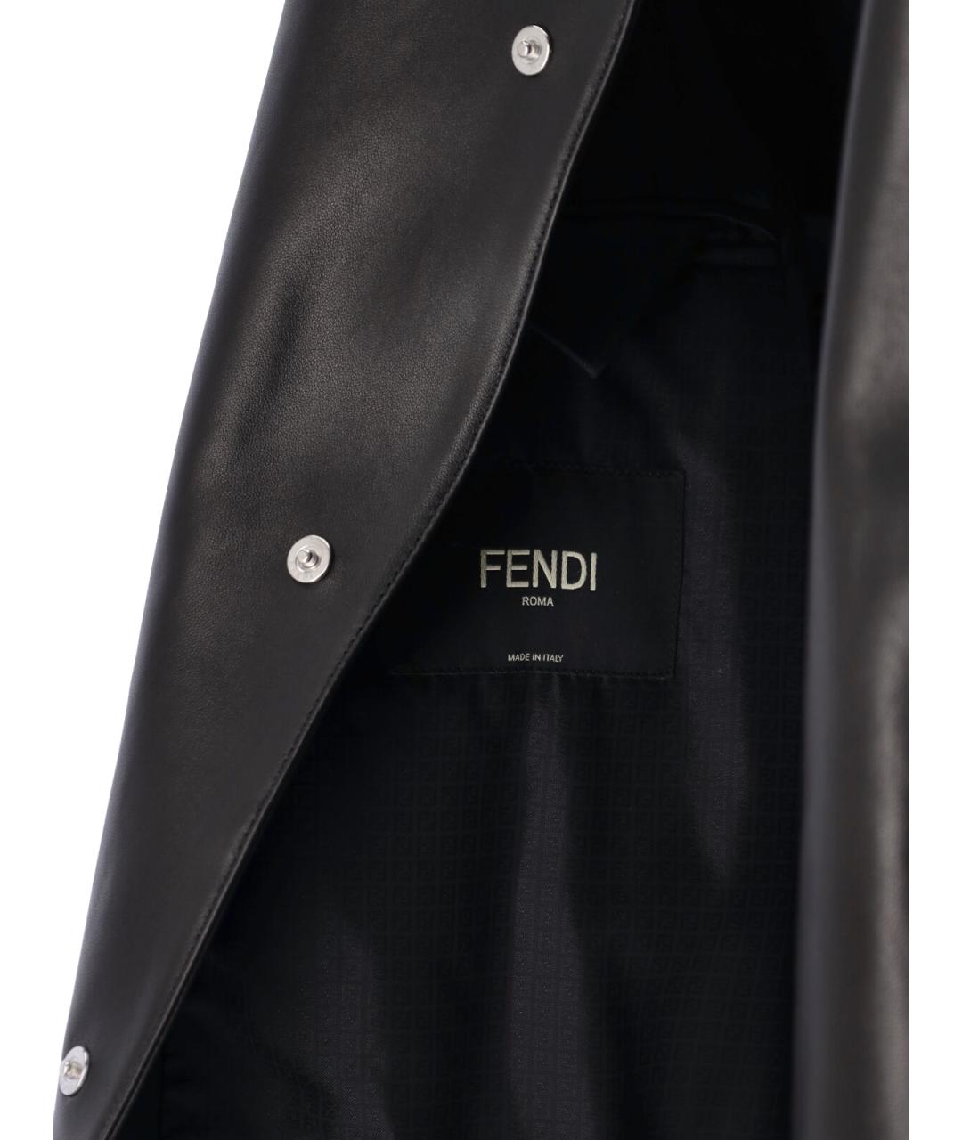 FENDI Черная кожаная куртка, фото 6