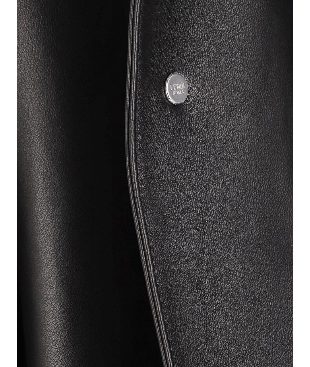 FENDI Черная кожаная куртка, фото 5