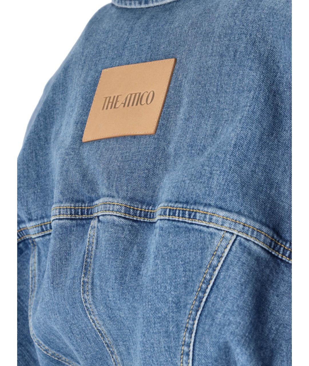 THE ATTICO Синее хлопковое повседневное платье, фото 5