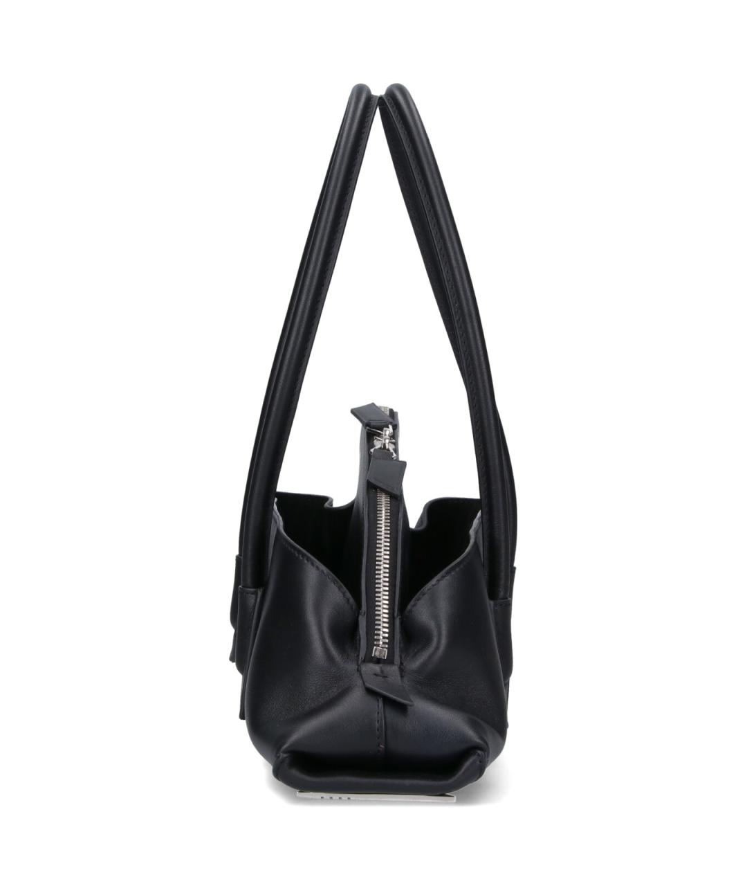 THE ATTICO Черная кожаная сумка тоут, фото 5