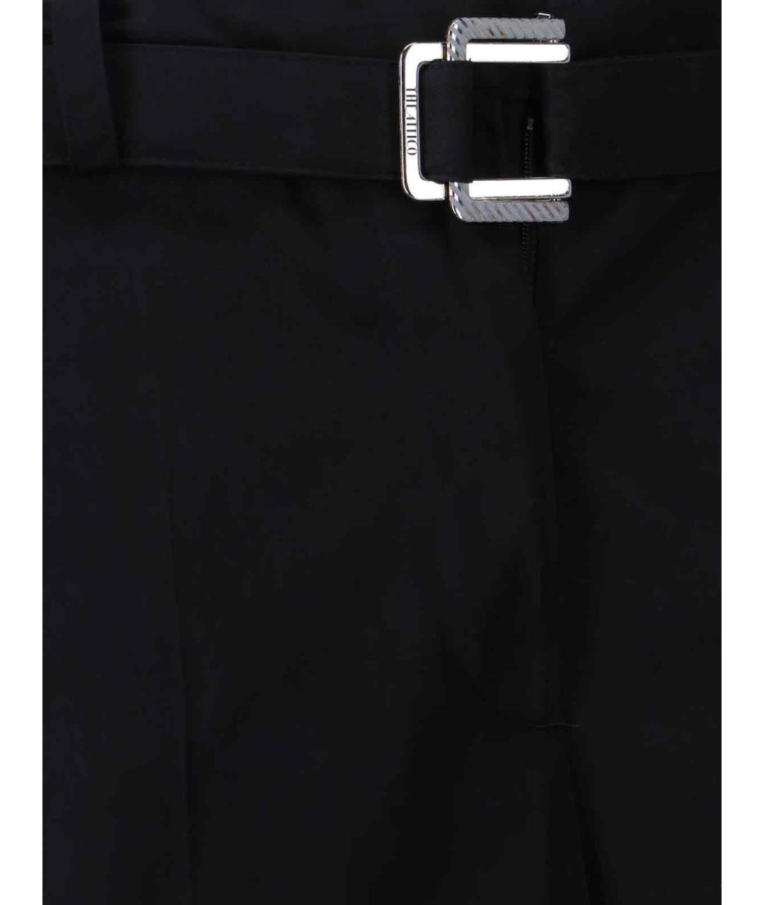 THE ATTICO Черные полиэстеровые прямые брюки, фото 5