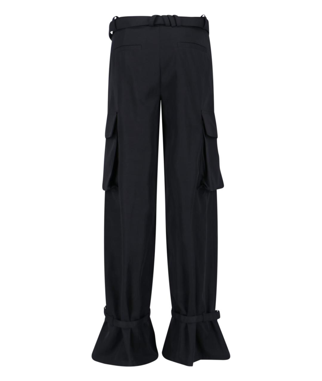 THE ATTICO Черные полиэстеровые прямые брюки, фото 2