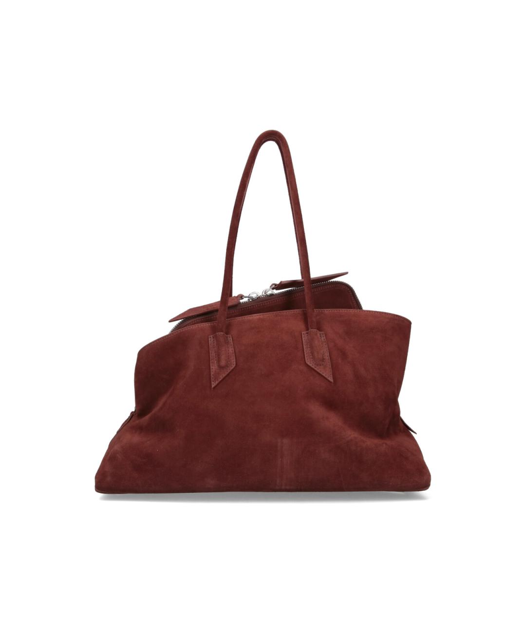 THE ATTICO Коричневая замшевая сумка тоут, фото 3