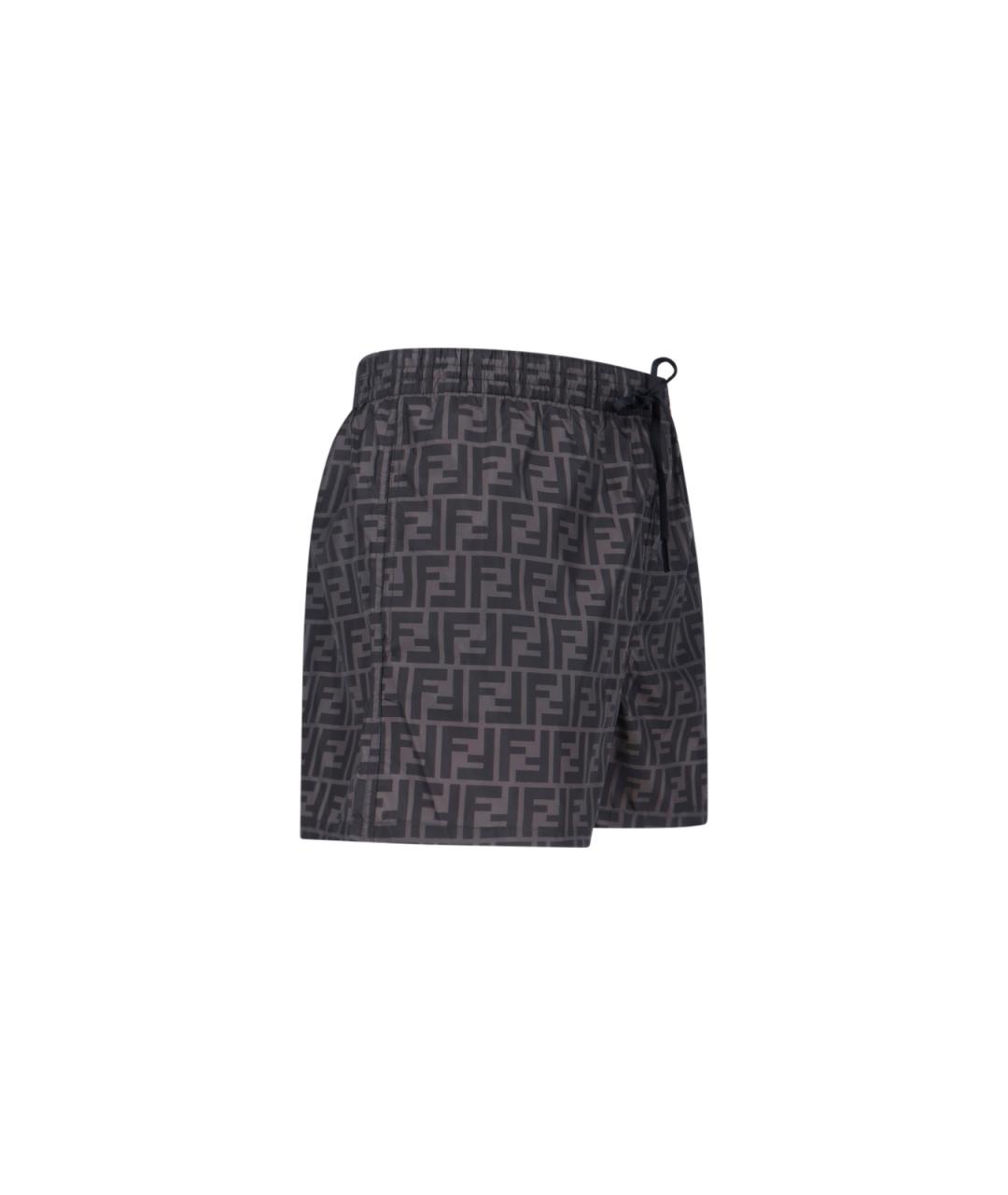 FENDI Черные полиэстеровые плавки, фото 3