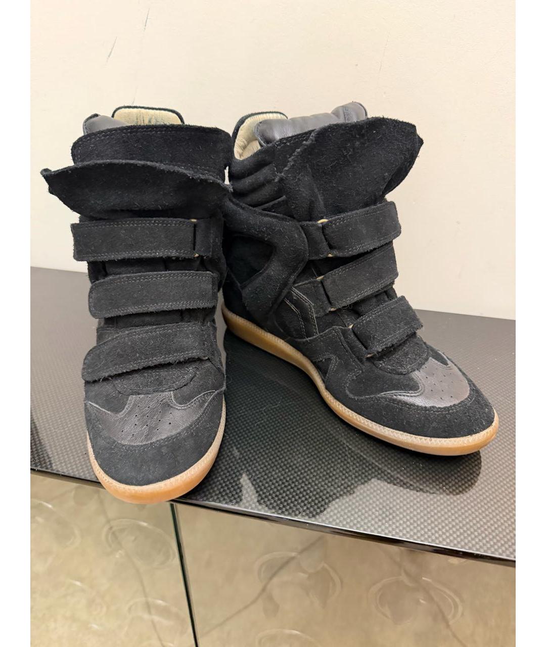 ISABEL MARANT Черные замшевые кроссовки, фото 2