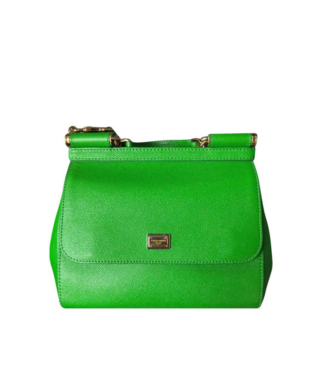 DOLCE&GABBANA Зеленая кожаная сумка тоут, фото 1