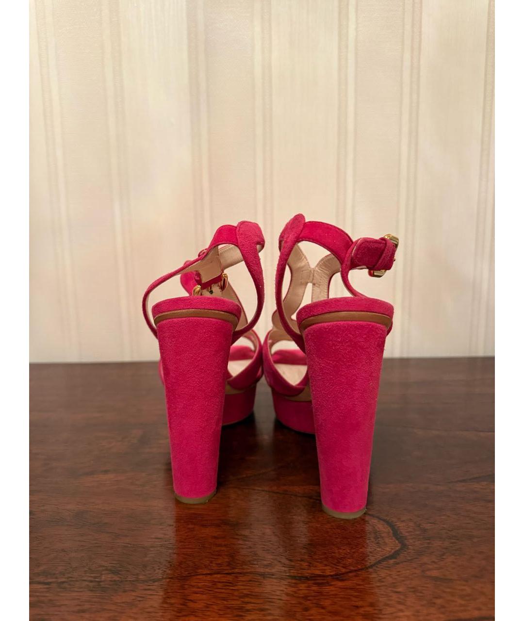 PRADA Розовые замшевые босоножки, фото 5