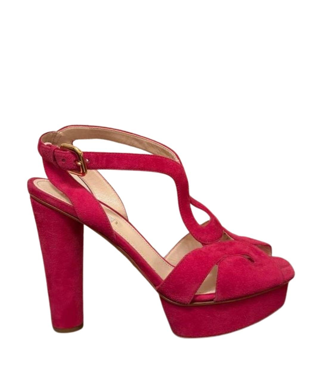 PRADA Розовые замшевые босоножки, фото 1