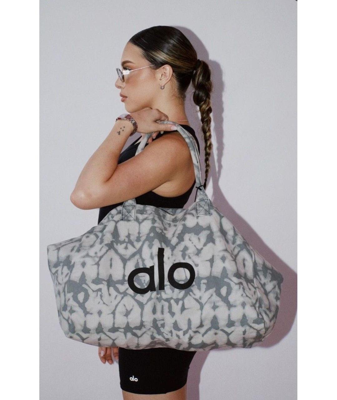 ALO YOGA Серая хлопковая сумка тоут, фото 3
