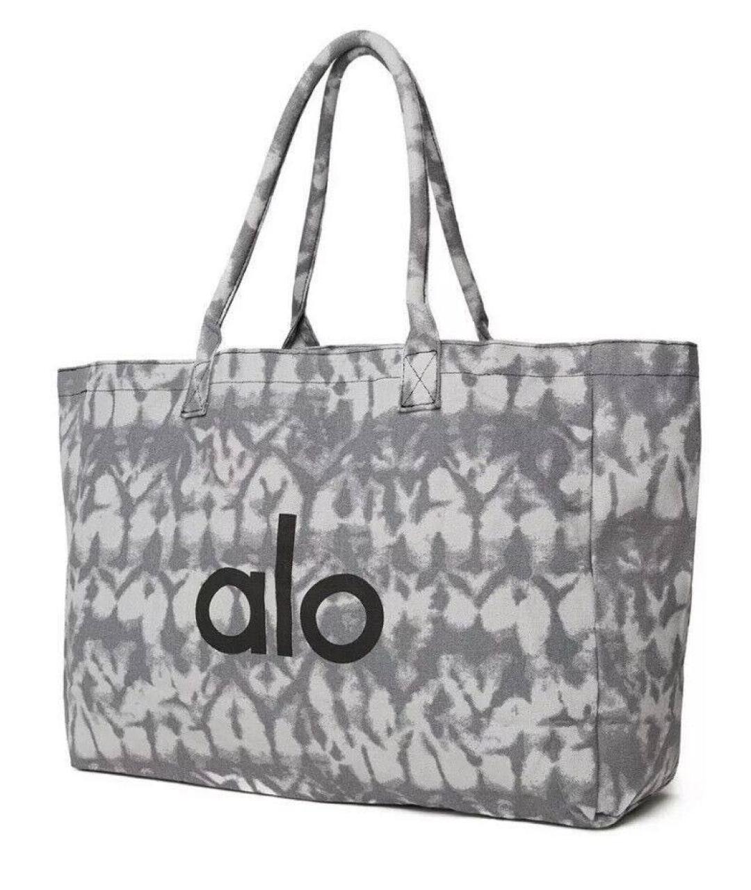 ALO YOGA Серая хлопковая сумка тоут, фото 1