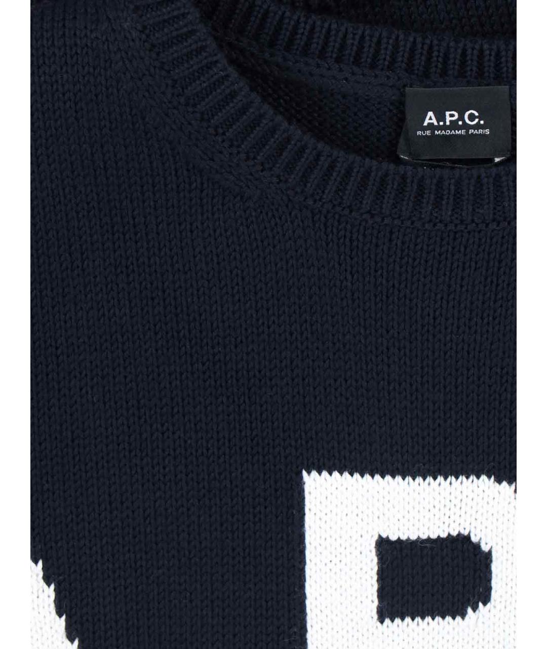 A.P.C. Синий шерстяной джемпер / свитер, фото 3