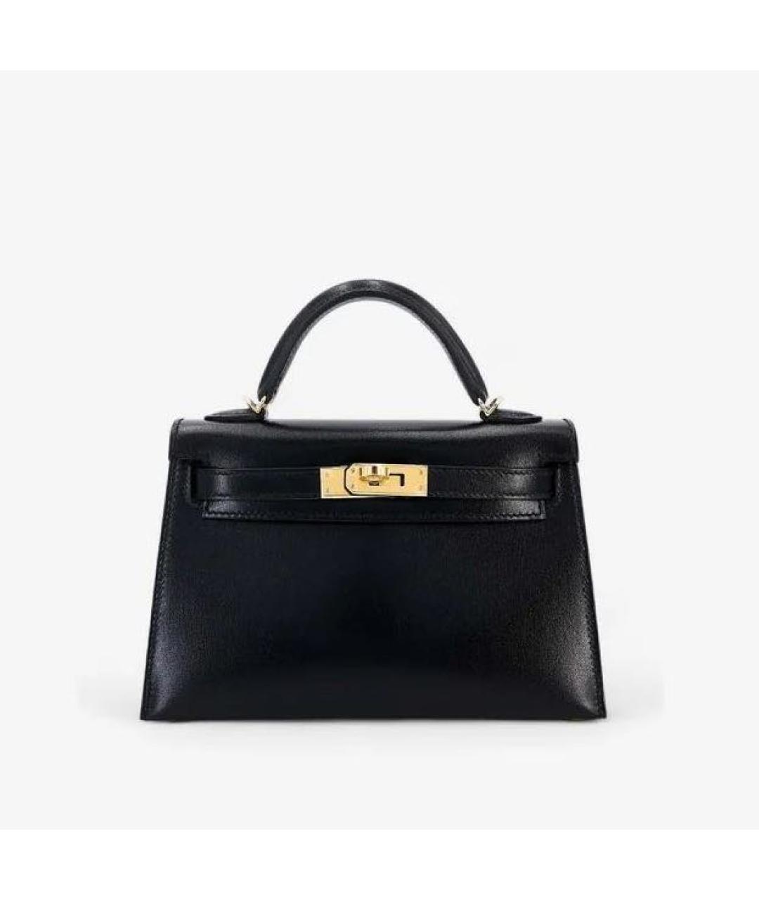 HERMES Черная сумка с короткими ручками, фото 4
