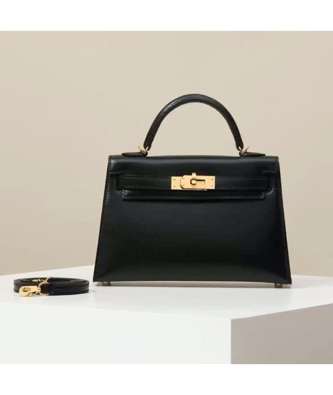 HERMES Черная сумка с короткими ручками, фото 2