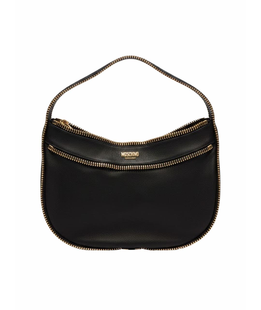 MOSCHINO Черная кожаная сумка через плечо, фото 1