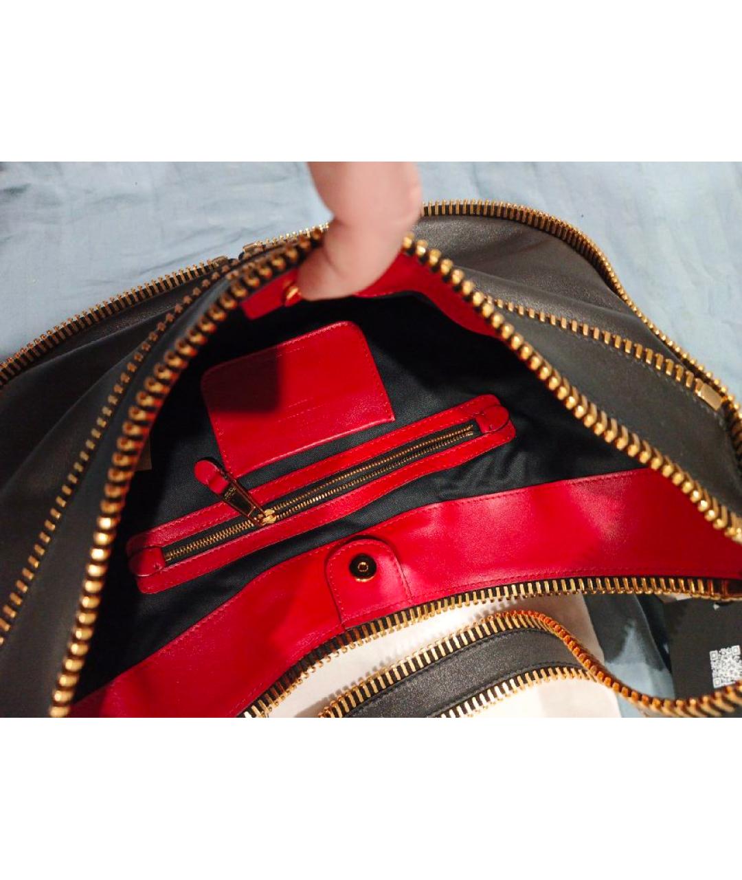 MOSCHINO Черная кожаная сумка через плечо, фото 4