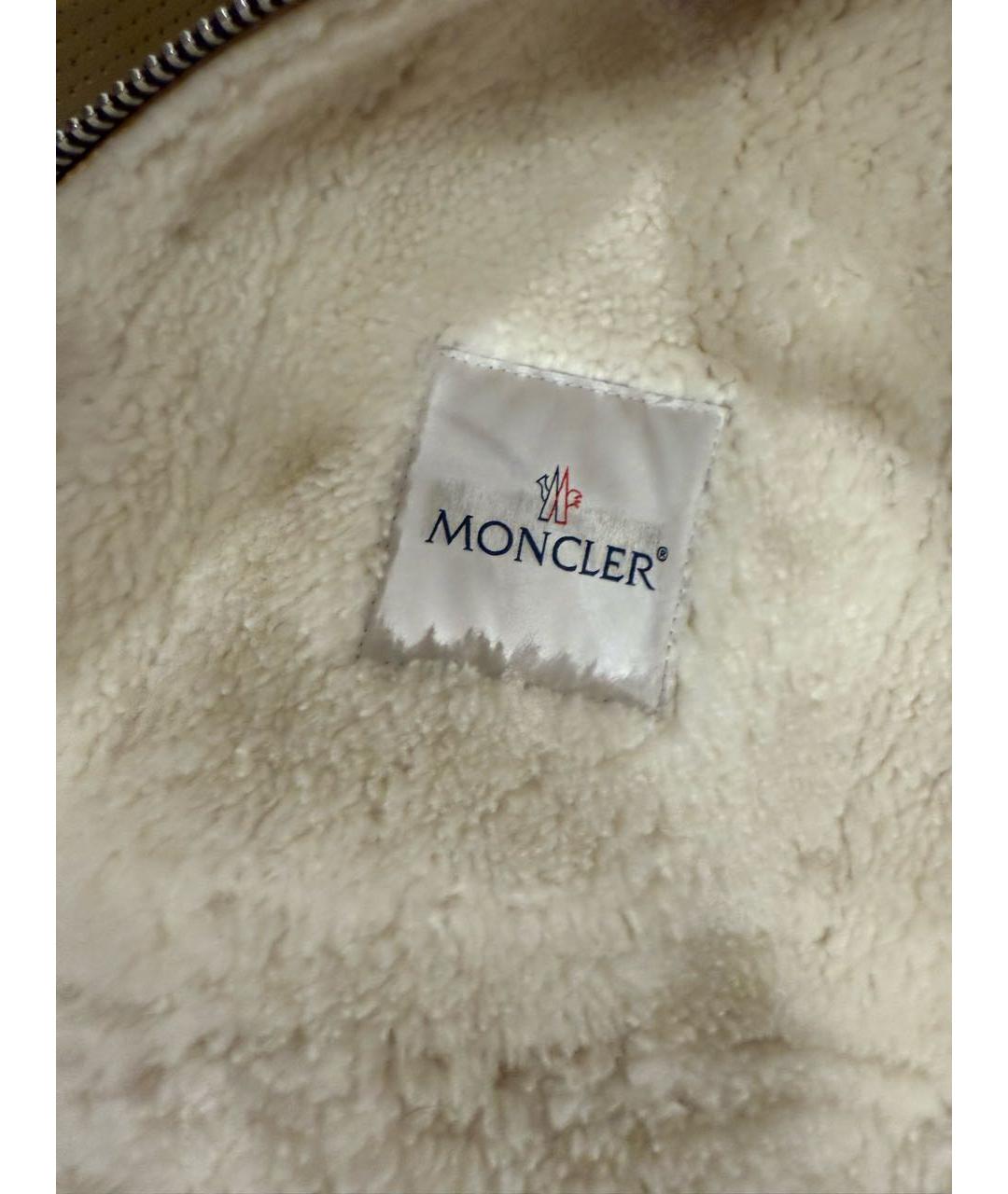 MONCLER Горчичная меховая дубленка, фото 3